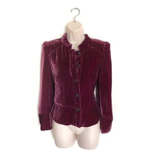 **** SOLD **** Classiques Entier Red Velvet Jacket Blazer
